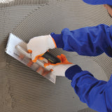 Gletieră zimțată, cu dinți pătrați și mâner din aluminiu