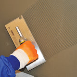 Gletieră zimțată, cu dinți triunghiulari și mâner din aluminiu, 295 mm