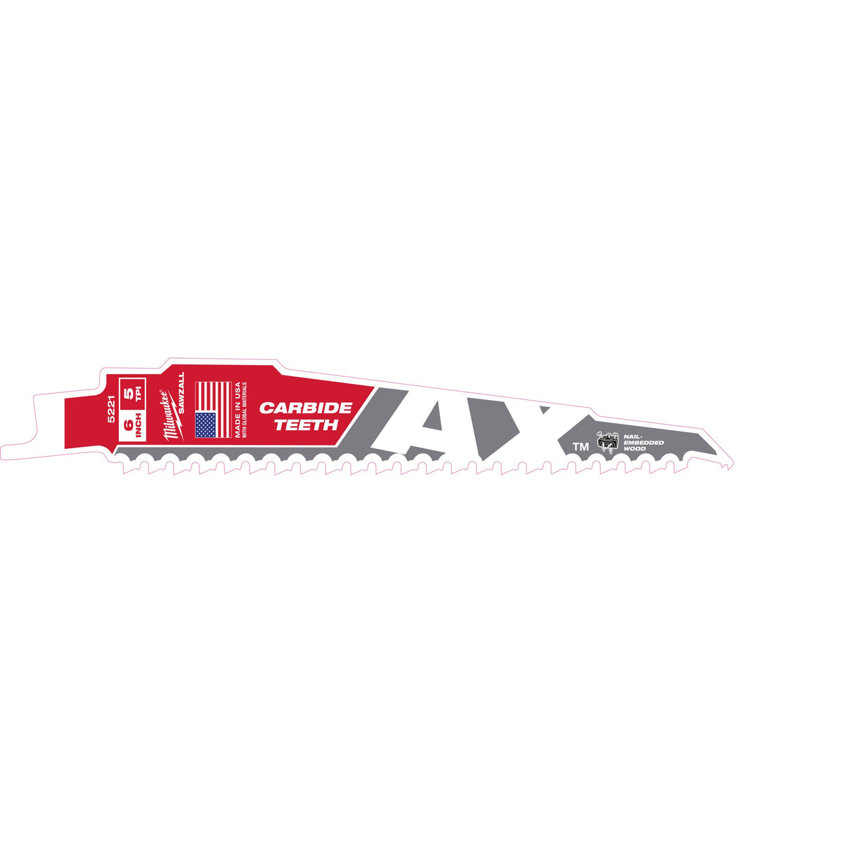 Lemn cu cuie: Pânze Heavy Duty AX™ cu dinți din carbură pentru lucrări de demolare Milwaukee