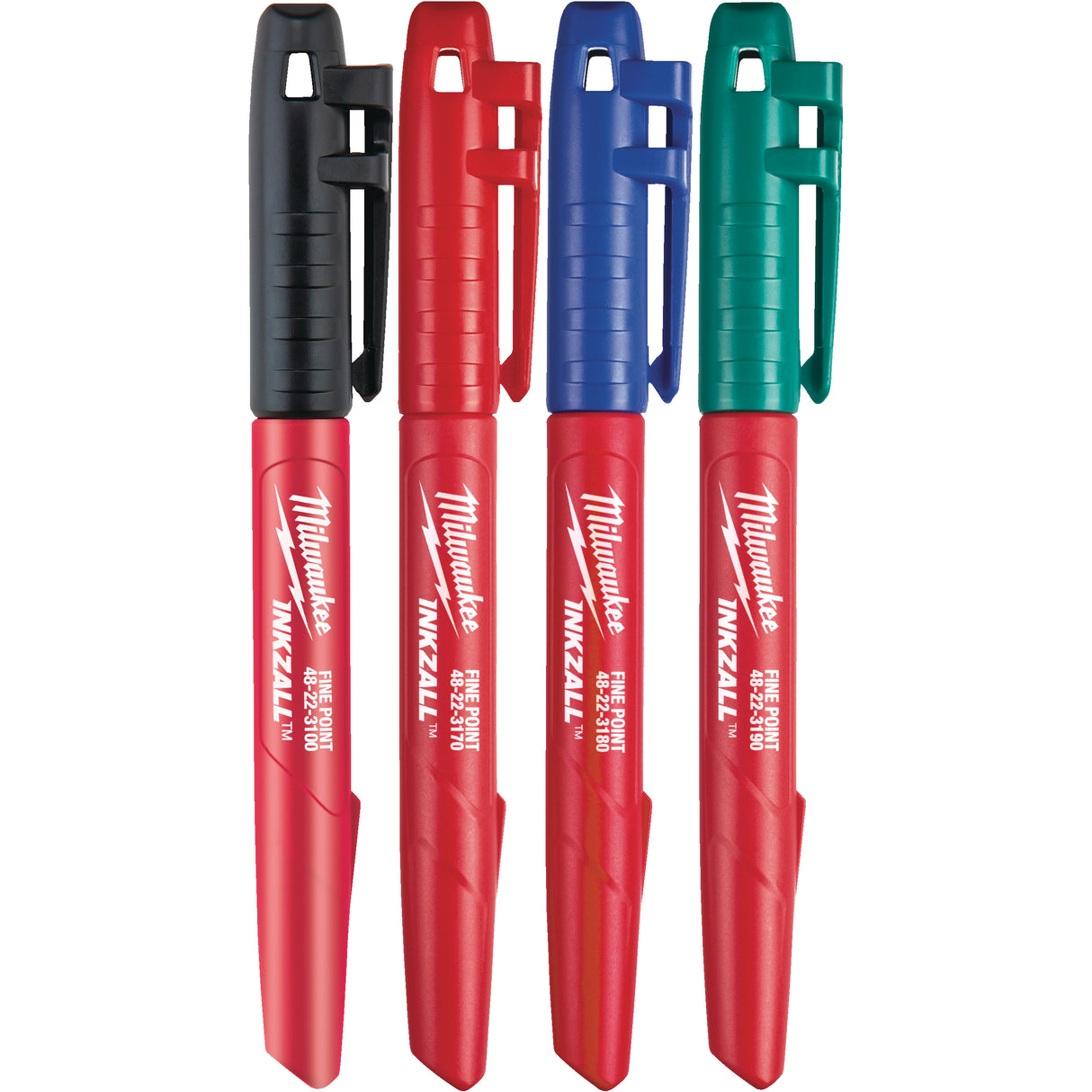 Milwaukee Markere colorate (set 4 markere: negru, roșu, albastru, verde) 48223106