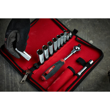 Milwaukee Set 12 buc cu clichet 3/8" (10,12,13,14,15,17,18,19 mm) 48229001