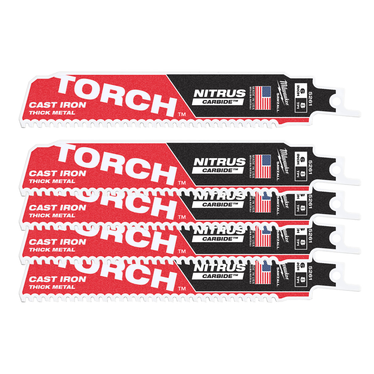 Milwaukee Pânze fierăstrău sabie TCT TORCH NITRUS 150x8T - 5 buc 48475561