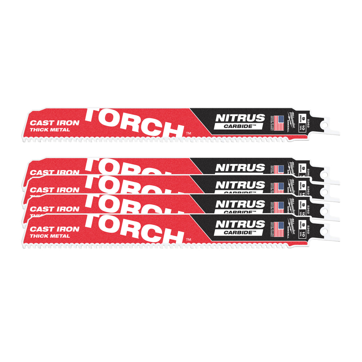 Milwaukee Pânze fierăstrău sabie TCT TORCH NITRUS 230x10T - 5 buc 48476552