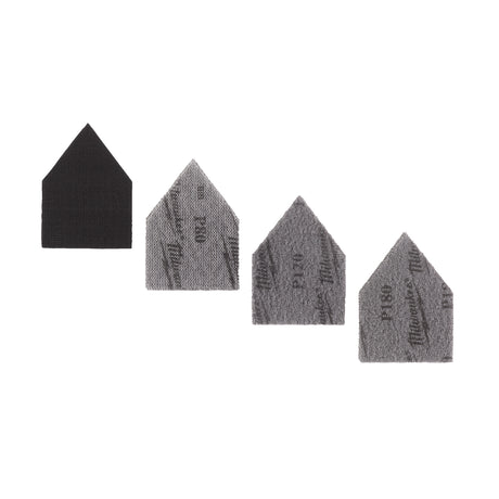 Milwaukee Set de 12 buc de plasă abrazivă granulație 80,120,180, 67x80, plus suport 48805405