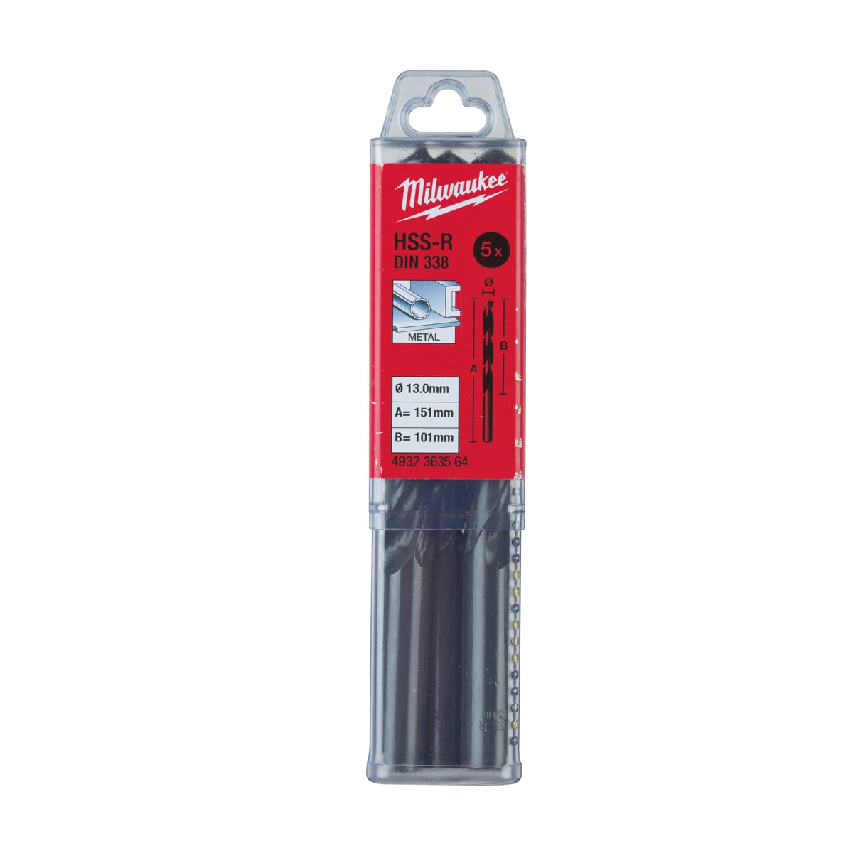 HSS DIN 338 Rollforged Drill Bits With Reduced Shank Milwaukee
