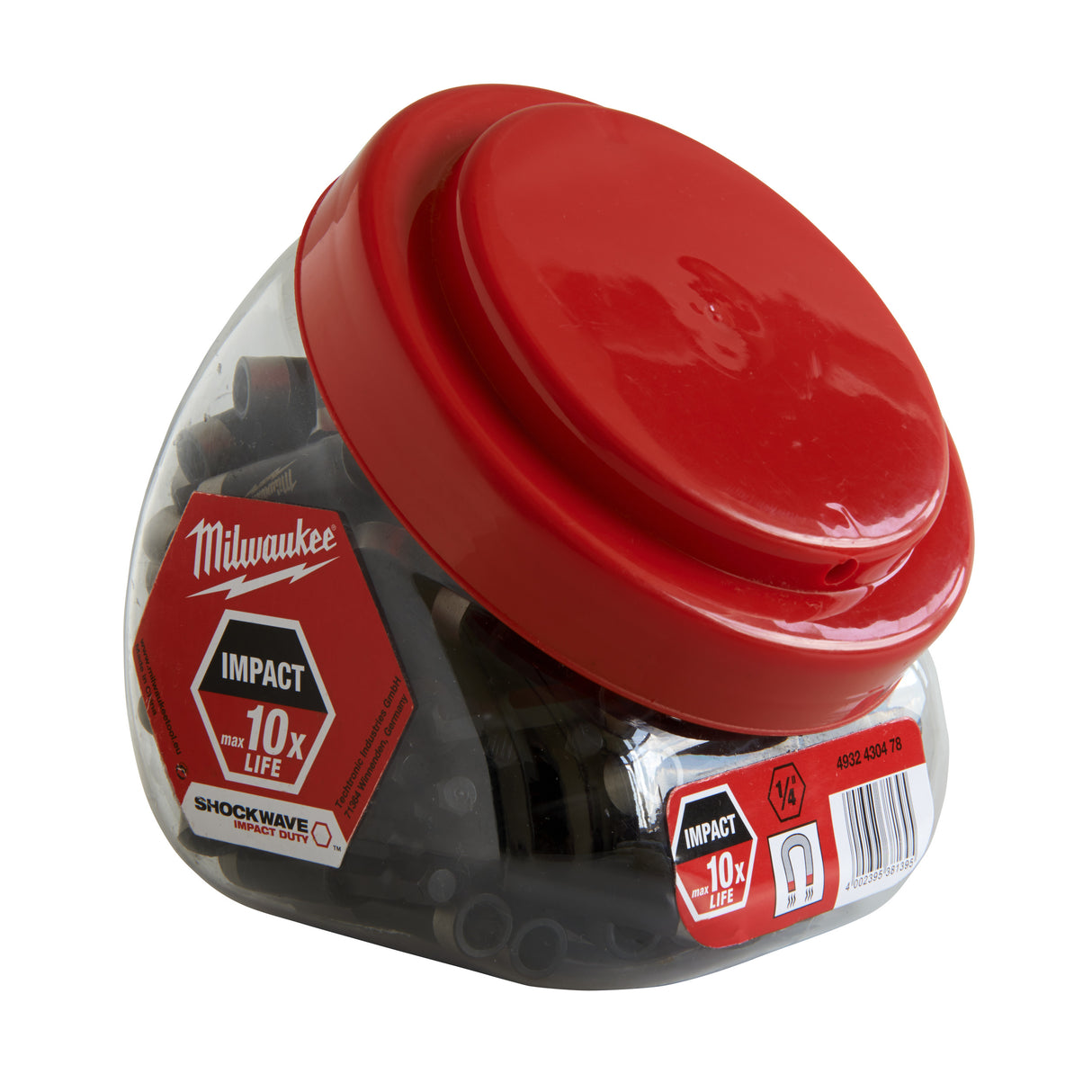 Milwaukee SHOCKWAVE mandrină magnetică pentru bit hex 1/4" 60 mm - ambalaj 100 bucăți preț pe bucată. 4932430478