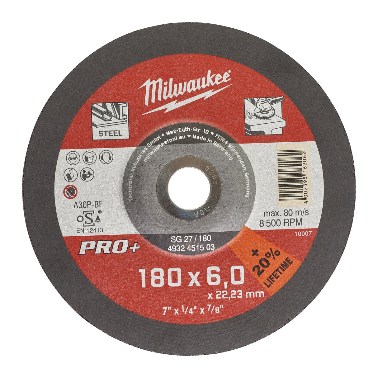 Milwaukee Disc pentru șlefuit metal  180x6 pro+  4932451503
