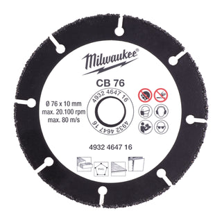 Pânze abrazive din carbură 76 mm Milwaukee