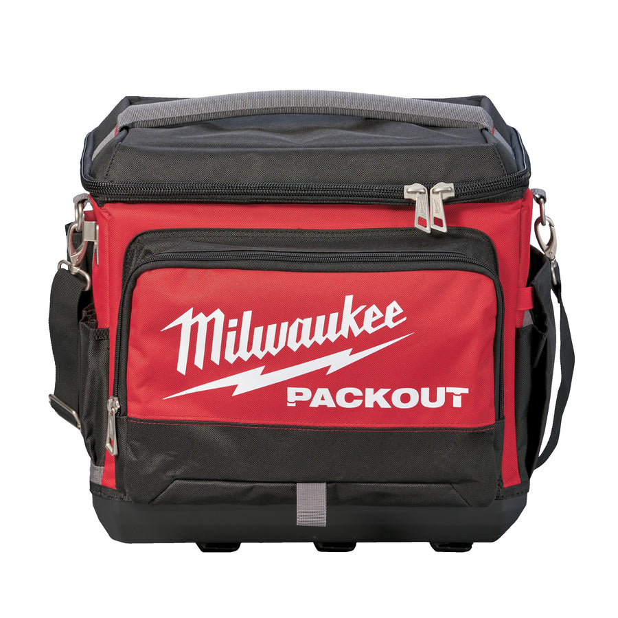 Geantă frigorifică Milwaukee PACKOUT™ – ideală pentru menținerea alimentelor și băuturilor reci pe șantier. Prevăzută cu compartiment izoterm spațios, curea de umăr detașabilă, mâner superior rezistent și buzunar frontal cu fermoar. Compatibilă cu întregul sistem modular PACKOUT™ pentru transport facil și organizare eficientă.
