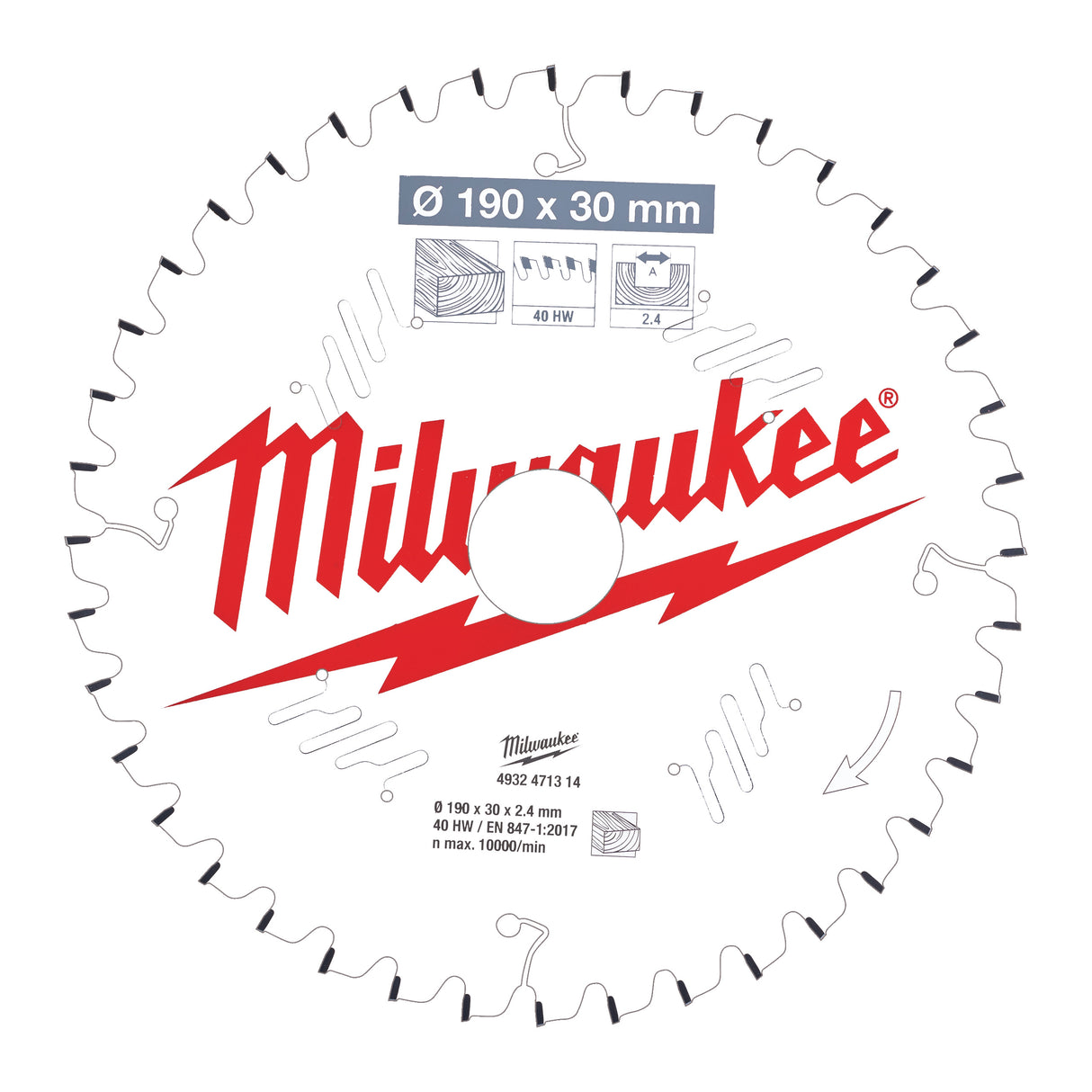 Milwaukee Csb ms w 190x30x2.4x40atb neg. 4932471314