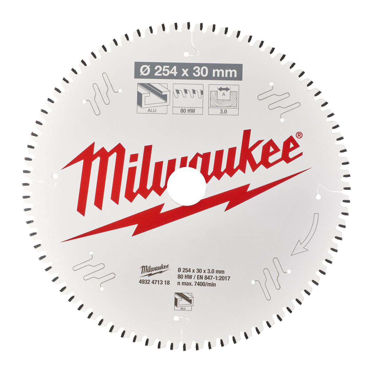 Milwaukee Csb ms alu254x30x3.0x80tf neg. 4932471318