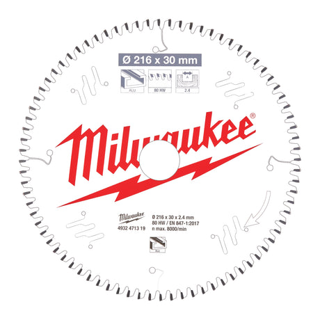Milwaukee Csb ms alu216x30x2.4x80tf neg. 4932471319