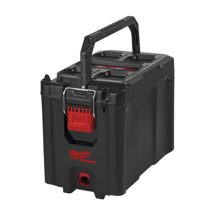 Cutie izotermă Milwaukee PACKOUT™ – concepută pentru a menține temperatura conținutului, ideală pentru transportul băuturilor sau alimentelor pe șantier. Dispune de mâner robust, închidere etanșă, compatibilitate totală cu sistemul modular PACKOUT™ și o construcție durabilă pentru utilizare profesională.