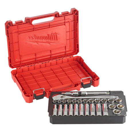 Milwaukee Set 28 bucăți: antrenor cu clichet 1/2˝ + chei tubulare  4932471864