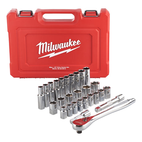 Milwaukee Set 28 bucăți: antrenor cu clichet 1/2˝ + chei tubulare  4932471864
