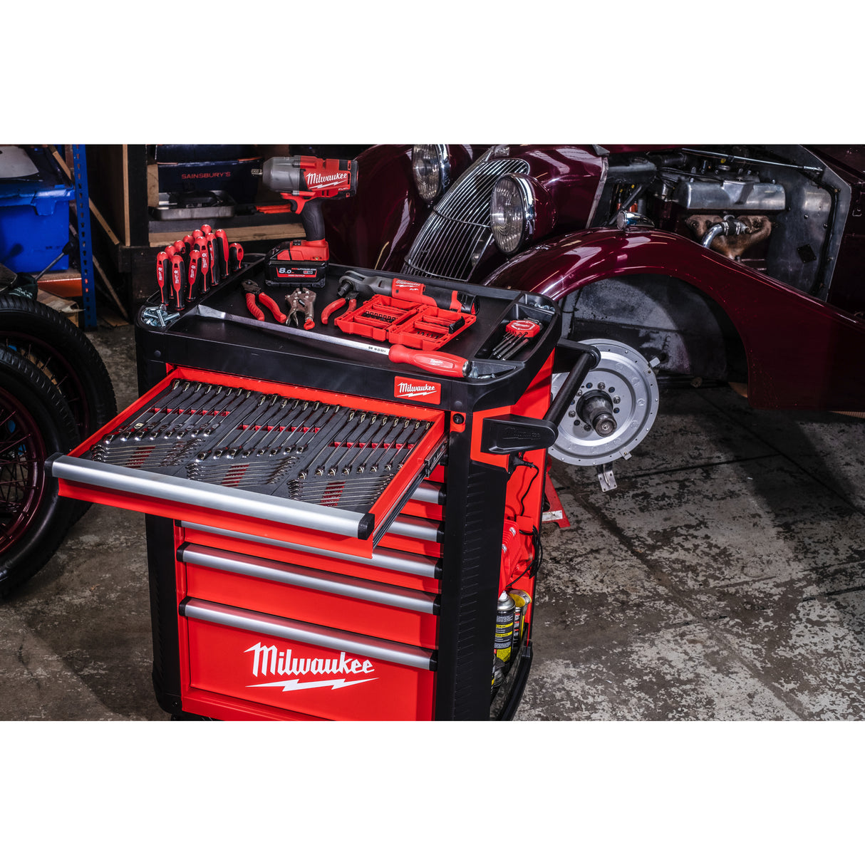 Milwaukee Dulap de scule mobil, cu 7 sertare, metalic, 78 cm 4932478849