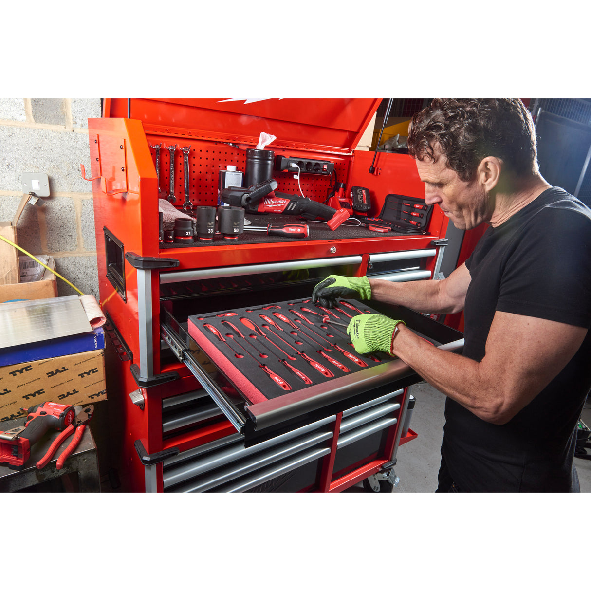 Milwaukee Dulap de scule mobil, cu 10 sertare, metalic, 117 cm 4932478852