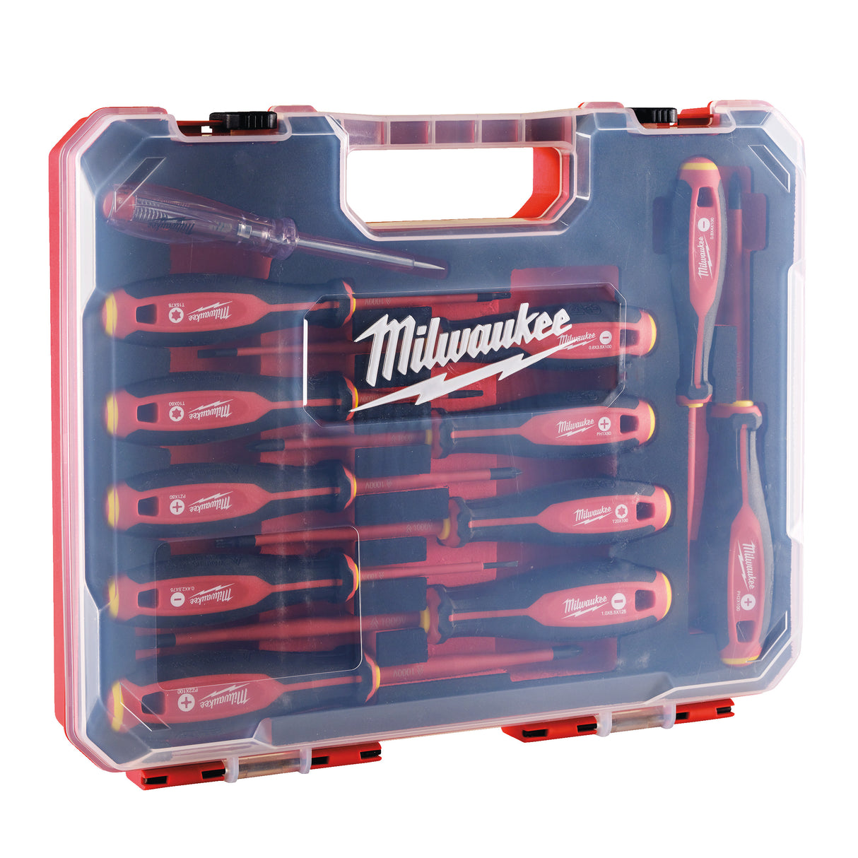Milwaukee Set șurubelnițe tri-lobe vde - 12 bucăți (sl2.5 / sl3 / sl4 / sl5.5 / ph1 / ph2 / pz1 / pz2 / t10 / t15 / t20) 4932479095