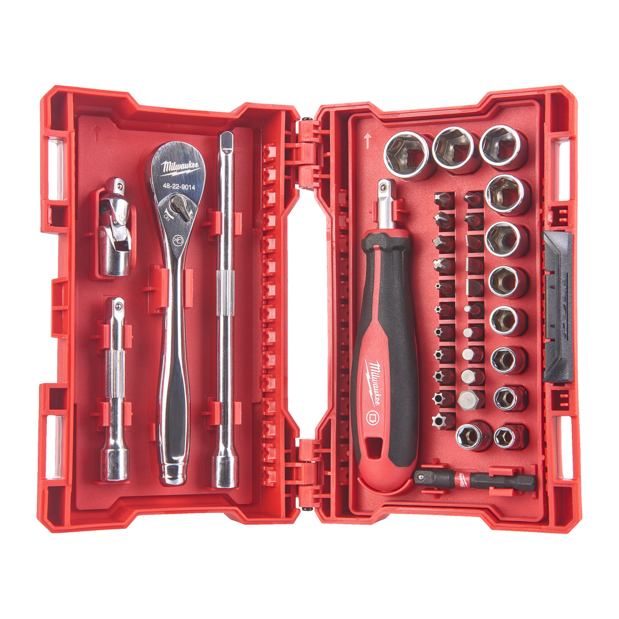 Milwaukee Set antrenor cu clichet și chei tubulare în inserție de spumă, 1/4, 38 bucăți 4932479096