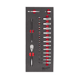 Milwaukee Set antrenor cu clichet și chei tubulare în inserție de spumă, 1/4, 28 bucăți 4932479824