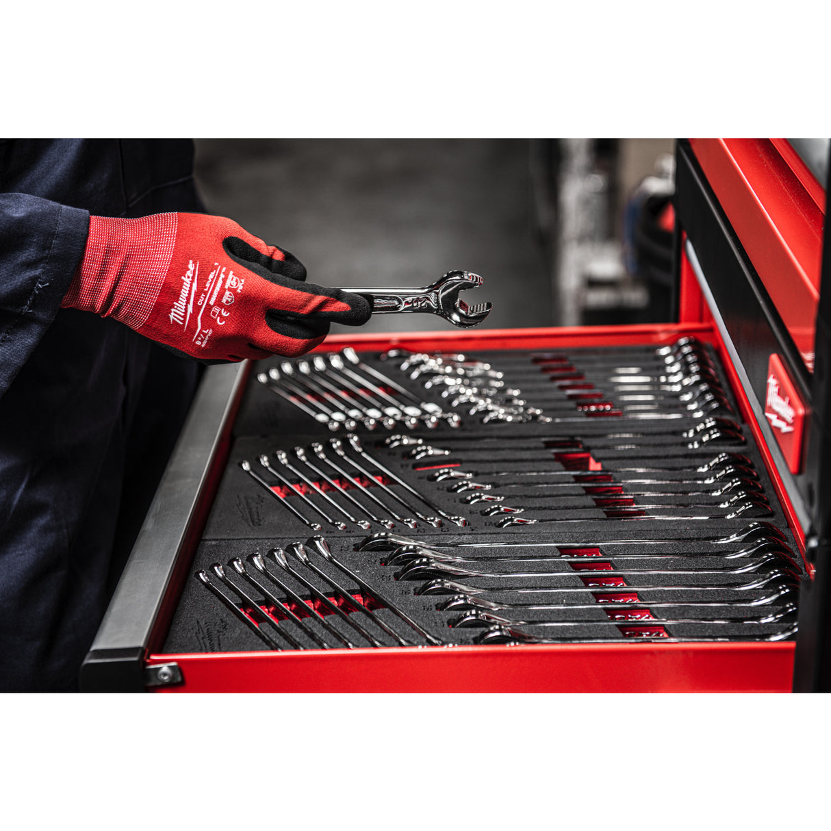 Milwaukee Set de chei combinate cu clichet max bite în inserție de spumă, 15 bucăți 4932479827