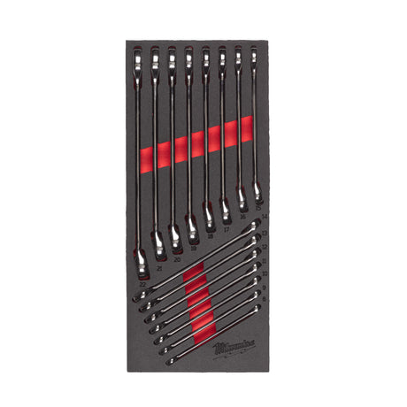 Milwaukee Set de chei combinate cu clichet max bite în inserție de spumă, 15 bucăți 4932479827