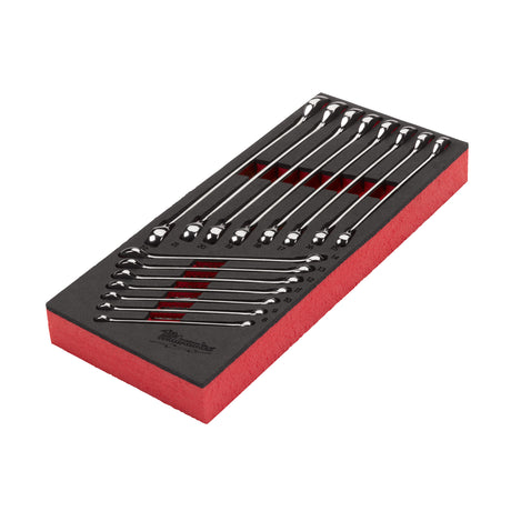 Milwaukee Set de chei combinate cu clichet max bite în inserție de spumă, 15 bucăți 4932479827