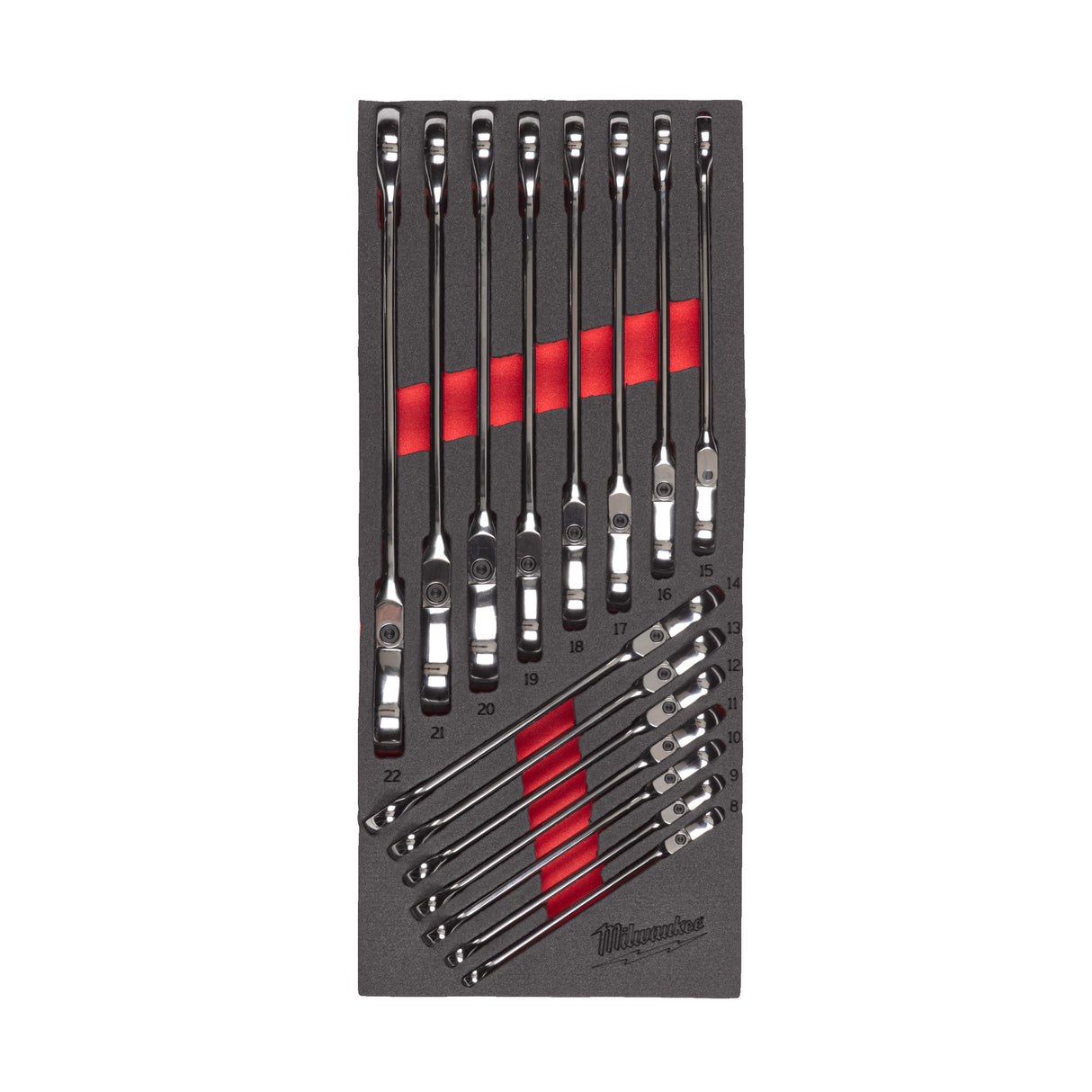 Milwaukee Set de chei combinate max bite cu cap pivotant în inserție de spumă, 15 bucăți 4932479829