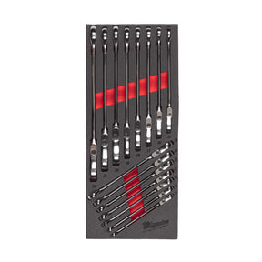 Milwaukee Set de chei combinate max bite cu cap pivotant în inserție de spumă, 15 bucăți 4932479829