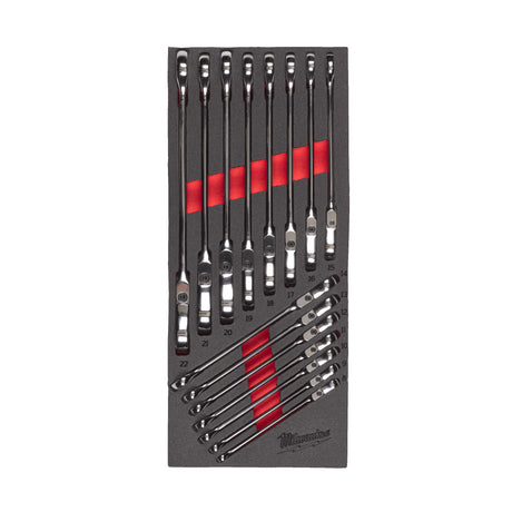 Milwaukee Set de chei combinate max bite cu cap pivotant în inserție de spumă, 15 bucăți 4932479829