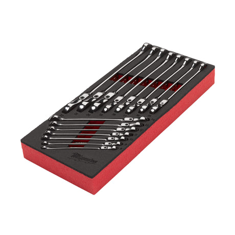 Milwaukee Set de chei combinate max bite cu cap pivotant în inserție de spumă, 15 bucăți 4932479829