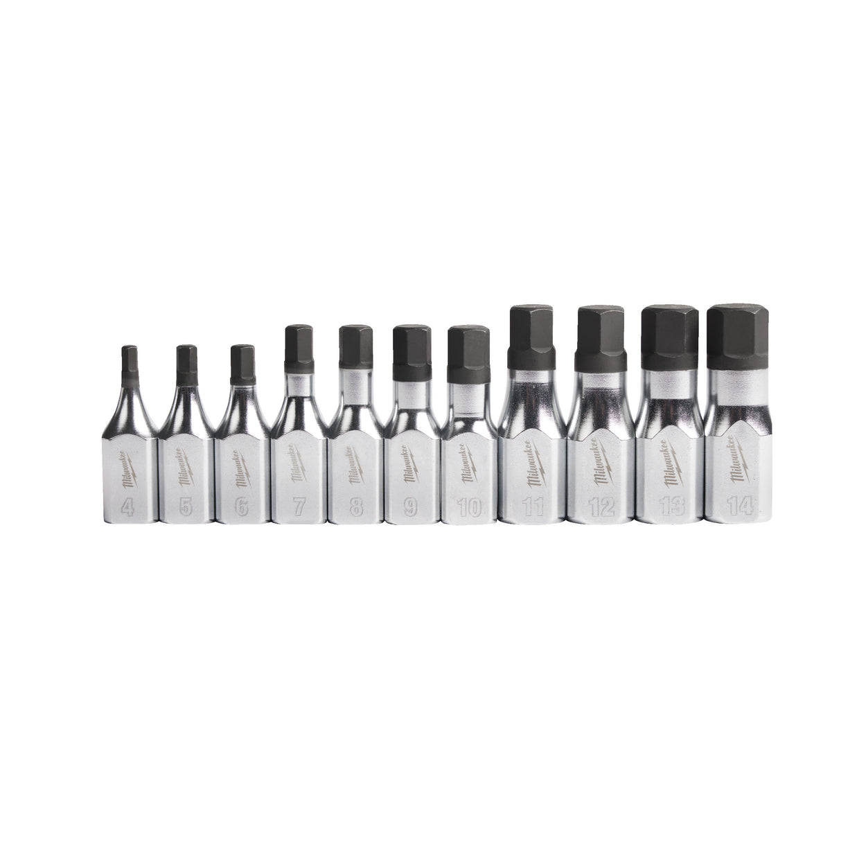 Milwaukee 4932480567 Set 11 buc. cap cheie tubulară cu bit hex ⅜″, sistem metric