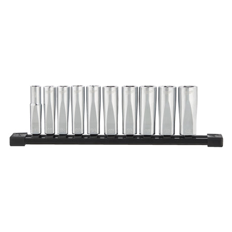 Milwaukee Set 10 bucăți chei tubulare lungi cromate 3/8˝ sistem metric 4932492509
