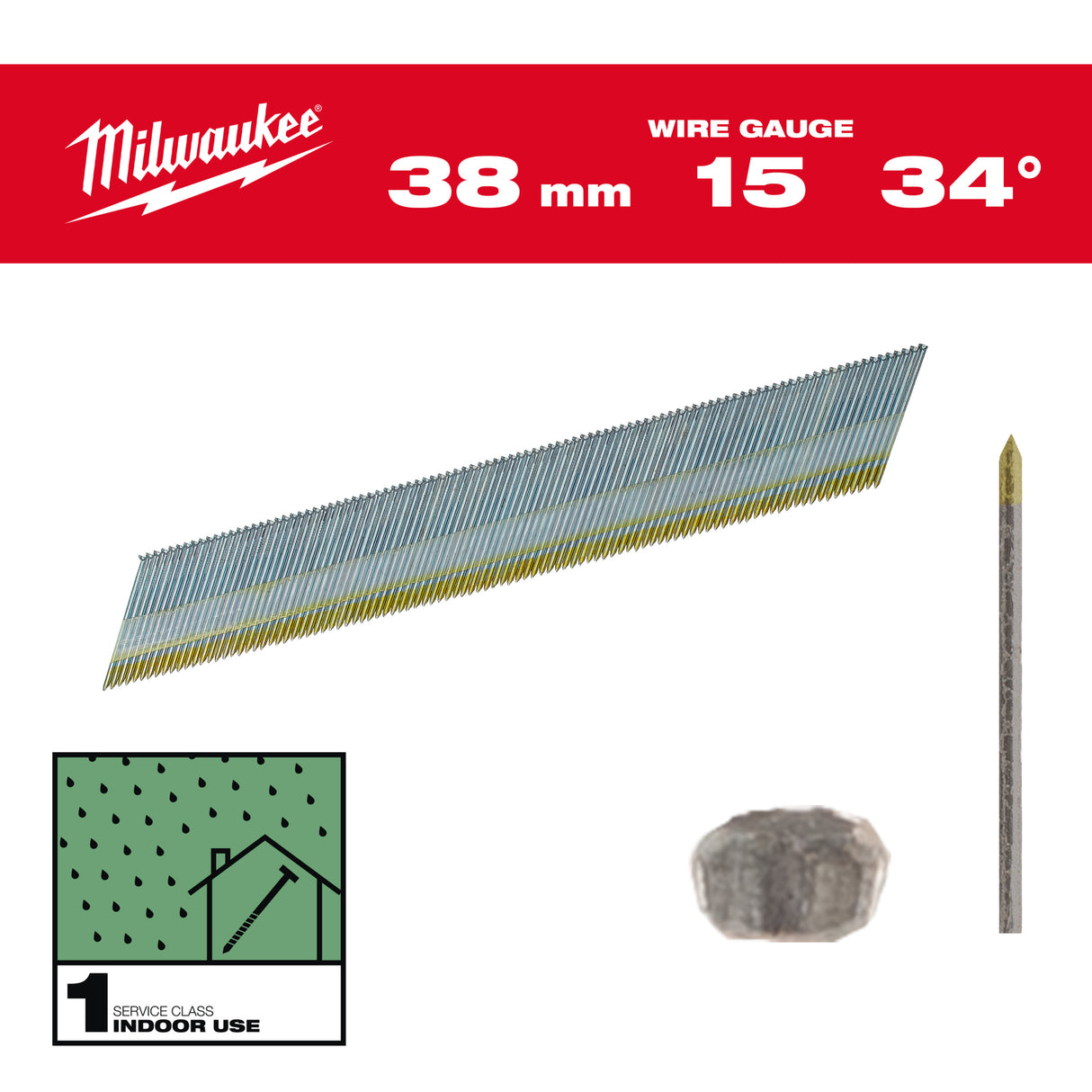 Milwaukee Cuie 15g, 34, 38mm, g, 2.500 bucăți 4932492575