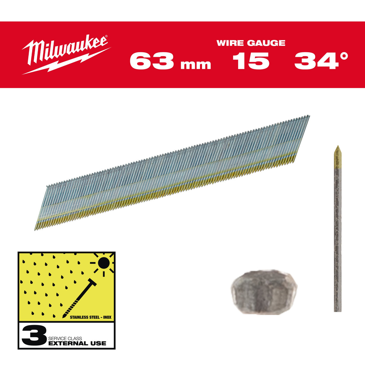 Cuie finisaj 15G, cap tip D Milwaukee