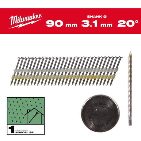 Cuie pentru pistol, 20°, cap rotund Milwaukee