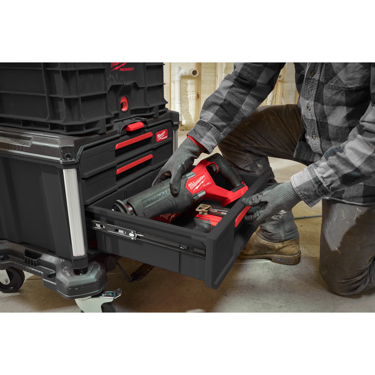 Milwaukee Set PACKOUT 2+1 PACKOUT cu sertare 4932493190