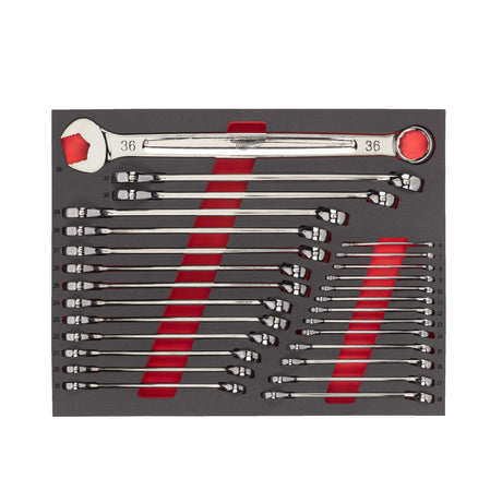 Milwaukee Set 27 bucăți chei fixe combinate max bite în inserții spumă 4932493247