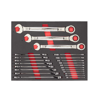 Set inserție spumă chei combinate cu clichet MAX BITE™ Milwaukee