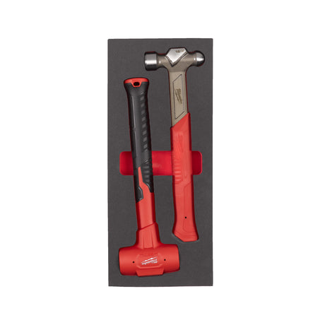 Milwaukee Set 2 bucăți ciocane cu cap sferic în inserție spumă  4932493254