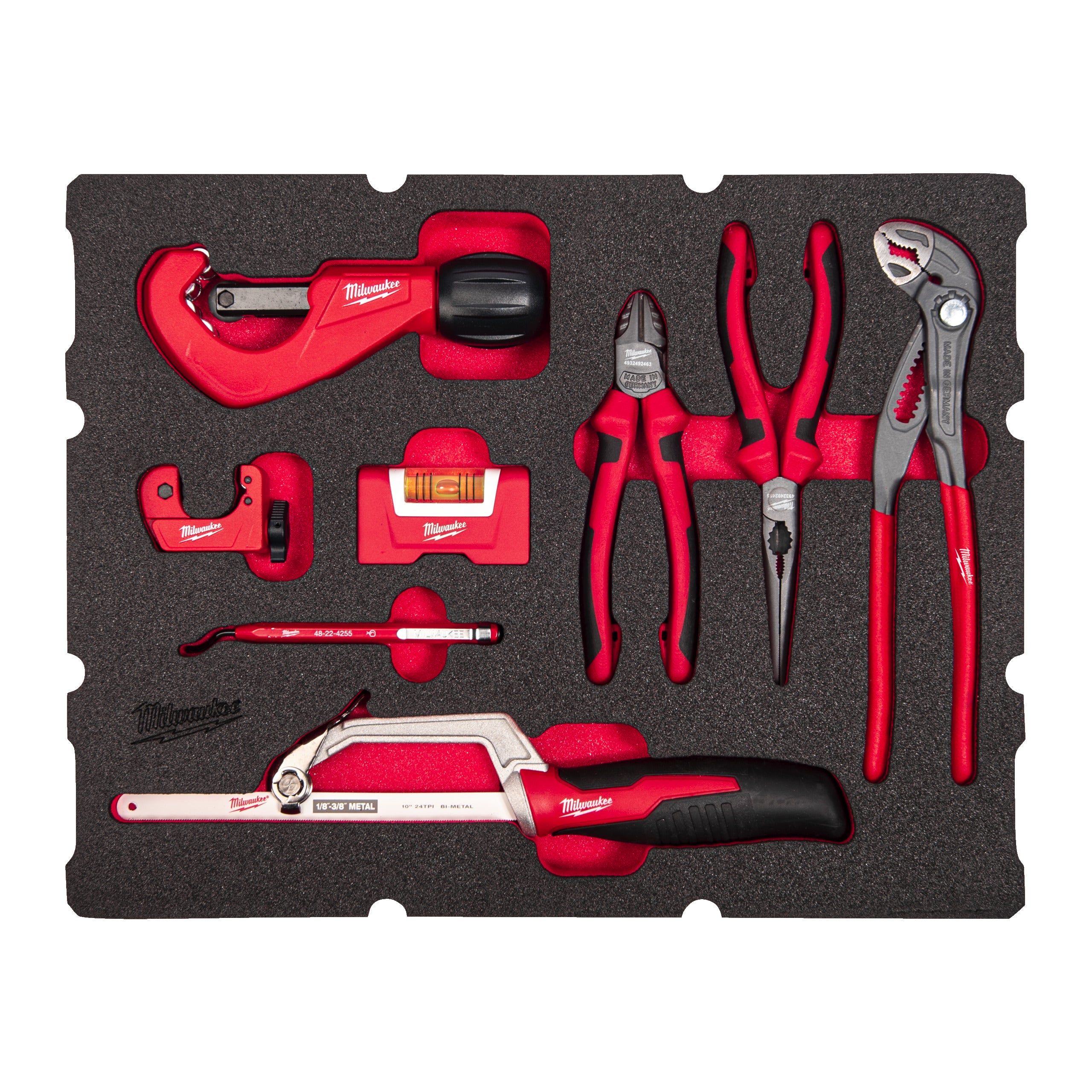 Milwaukee Inserție spumă PACKOUT cu 8 scule pentru instalatori 4932493639