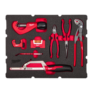 Milwaukee Inserție spumă PACKOUT cu 8 scule pentru instalatori 4932493639