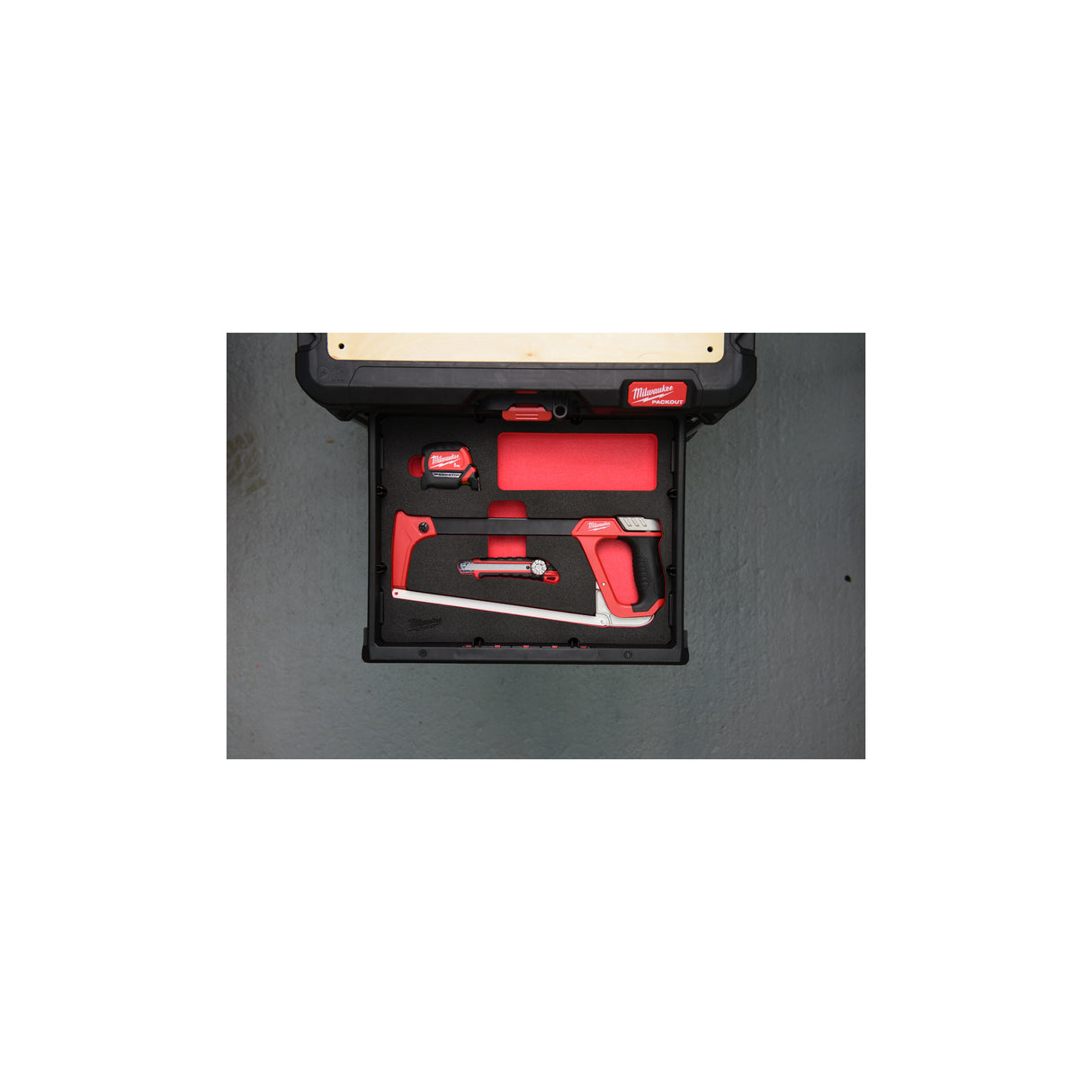 Milwaukee Inserție spumă PACKOUT cu 4 scule măsurare și tăiere 4932493642