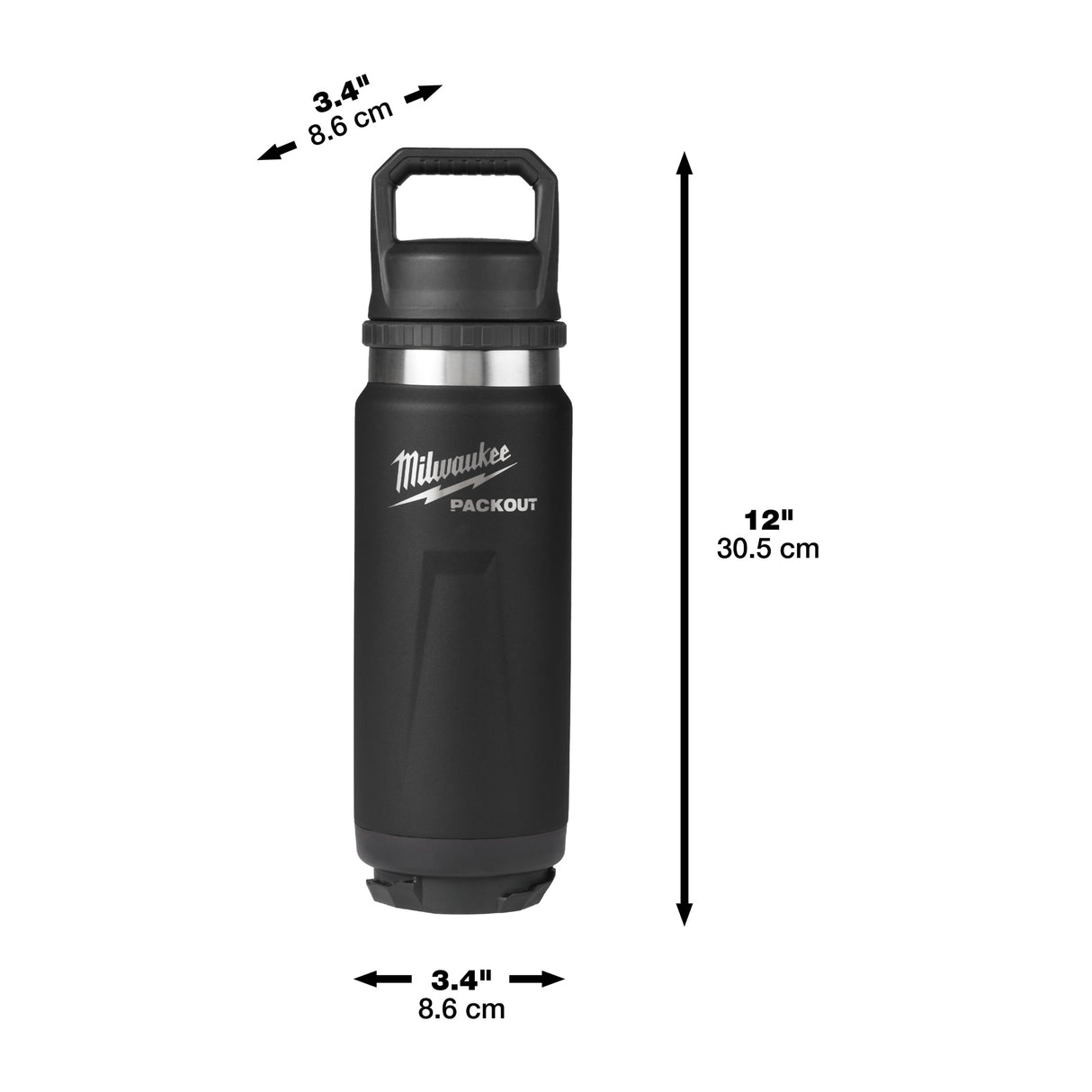 Milwaukee Sticlă neagră PACKOUT™ 532 ml cu capac 4932493992