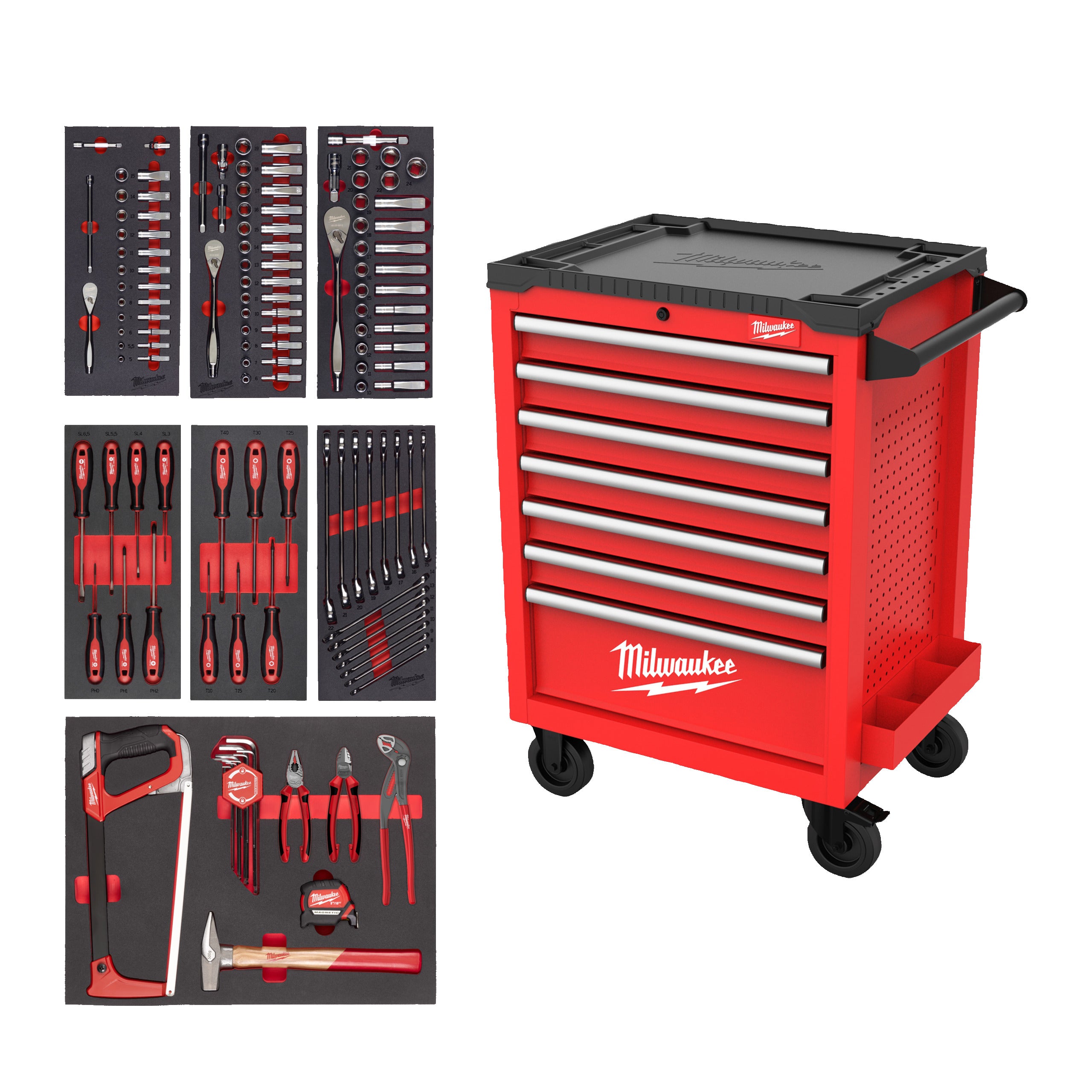Milwaukee Dulap metalic mobil, 69 cm, dotat cu 131 buc 4932499182