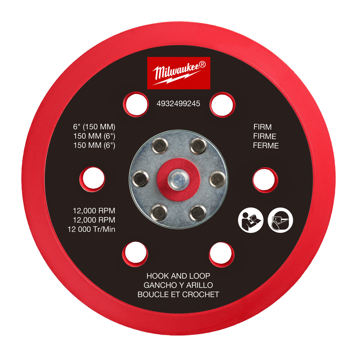 Milwaukee FROSBPHH150 Suport pentru șlefuitor orbital M12 FUEL™ 150 mm - tare și hook & loop 4932499245