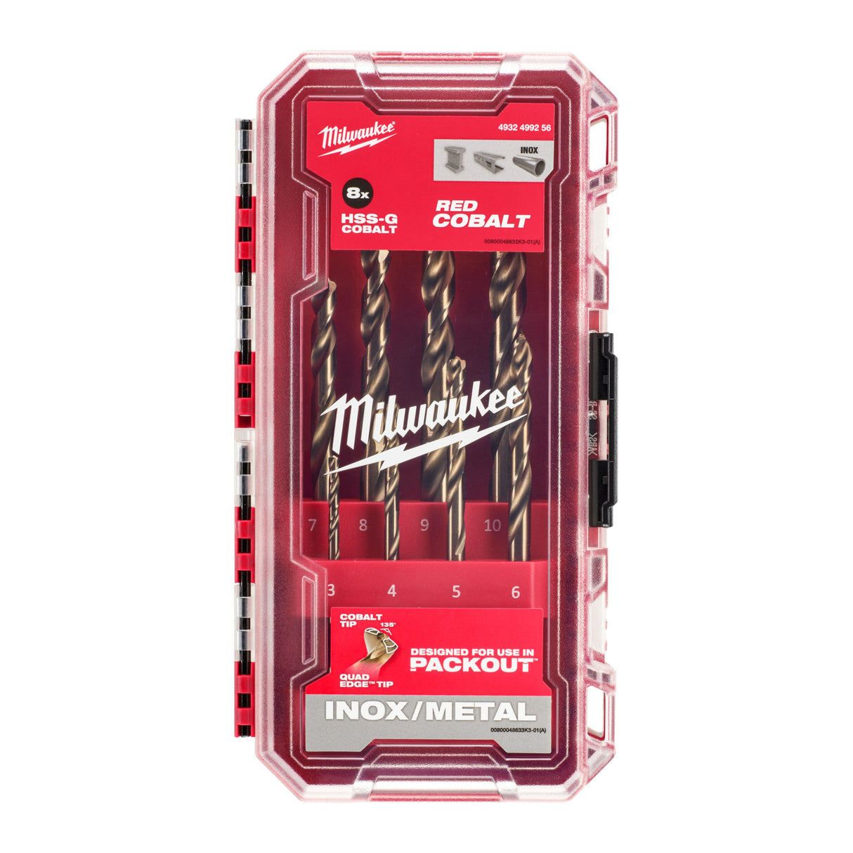 Burghie RED COBALT pentru metal - HSS-Ground - DIN 338 Milwaukee