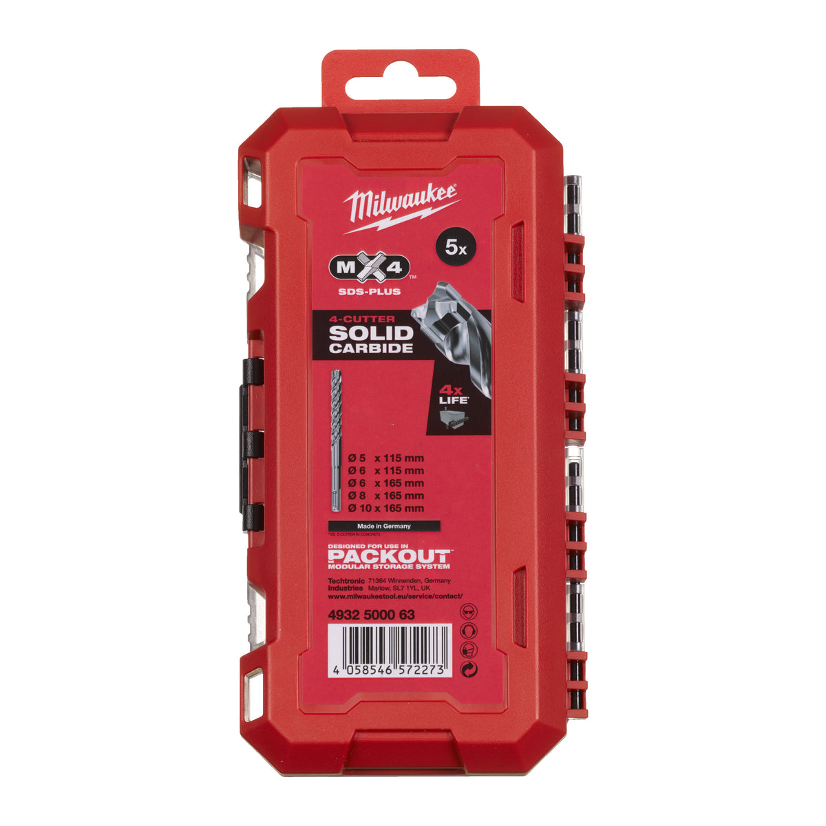 Burghie beton și zidărie SDS-Plus MX4 - 4 tăișuri, 6.5-32 mm Milwaukee