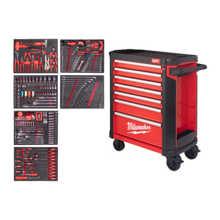 toolguard dulap de scule mobil metalic 78 cm dotat cu 337 de scule automotive Milwaukee