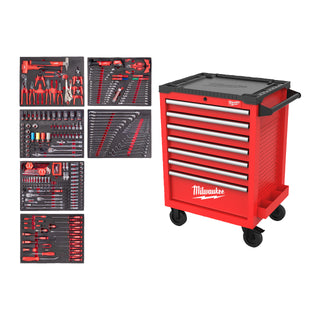 toolguard dulap de scule mobil metalic 69 cm dotat cu 337 de scule automotive Milwaukee